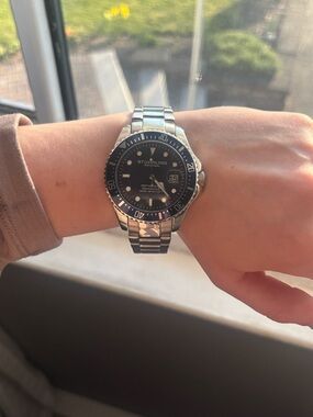 Stuhrling Original Stainless Steel Diver Watch - Navy Dial
